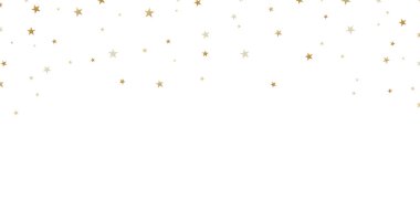 Beyaz arkaplana düşen altın yıldızlar.