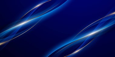 Lüks altın elementler vektör illüstrasyonlu mavi soyut arkaplan