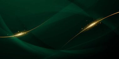 Zarif altın elementler vektör illüstrasyonlu yeşil soyut arkaplan tasarımı