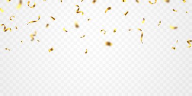 Festival dekorasyon vektörü illüstrasyonu için altın konfeti arka planı