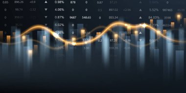 business vector illustration design Stock market charts or Forex trading charts for business and finance ideas.