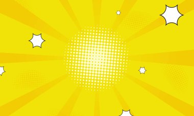 Yarıtonluk Pop Art Style Star Explosion Model Karikatür Arkaplanı, Klasik Tone Light Efekt Vektör İllüstrasyonu Gradyan Desenli Afişi
