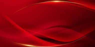 Soyut arkaplan tasarımı modern kırmızı ve altın geometrik elementler vektör çizimi