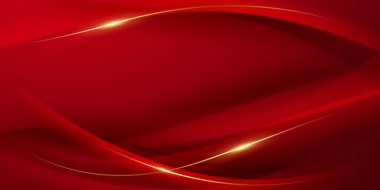 Soyut arkaplan tasarımı modern kırmızı ve altın geometrik elementler vektör çizimi