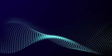 Soyut teknoloji parçacık dalga arka planı. Modern tasarım vektör illüstrasyonu