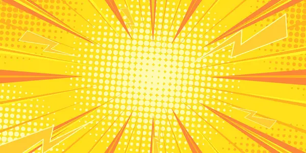Yarıtonluk Pop Art Style Star Explosion Model Karikatür Arkaplanı, Klasik Tone Light Efekt Vektör İllüstrasyonu Gradyan Desenli Afişi