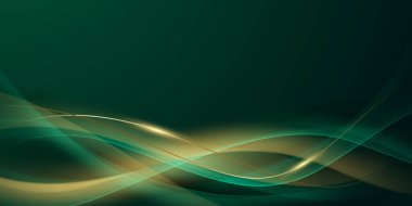 Zarif altın elementler vektör illüstrasyonlu yeşil soyut arkaplan tasarımı