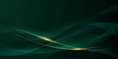 Zarif altın elementler vektör illüstrasyonlu yeşil soyut arkaplan tasarımı