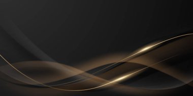 Lüks altın elementler vektör illüstrasyonlu soyut modern tasarım siyah zemin.