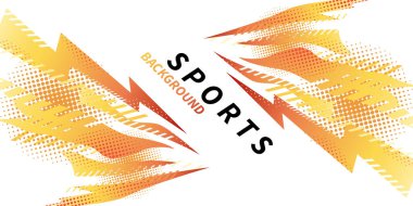 Yarım ton efektli renkli ve soyut bir arkaplan. Spor afişi. Fırça çizimi. Tasarım için elementler.