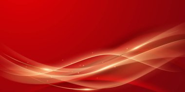 Soyut arkaplan tasarımı modern kırmızı ve altın geometrik elementler vektör çizimi