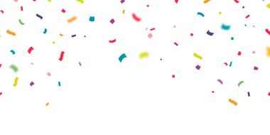 Kutlama için zigzag çizen konfeti arka planı çarpıcı renkler. Festivalsel dekorasyon vektör çizimi