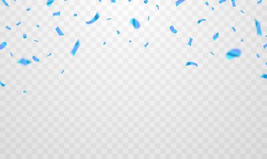 Lüks mavi konfeti desenli arka plan, kutlama için zigzag. Festivalsel dekorasyonun vektör illüstrasyonu.