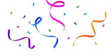 Kutlama için zigzag çizen konfeti arka planı çarpıcı renkler. Festivalsel dekorasyon vektör çizimi