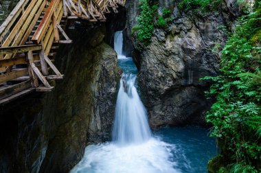 Waterfalls in Klammsee near Kaprun in Salzbur, Austria. The Klammsee is one of the reservoirs for the power plant in Kaprun.