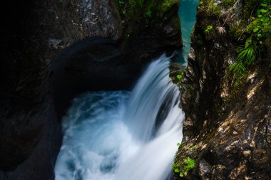Waterfalls in Klammsee near Kaprun in Salzbur, Austria. The Klammsee is one of the reservoirs for the power plant in Kaprun.