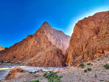 Stunning Todra Gorge under a Clear Blue Sky, Morocco clipart