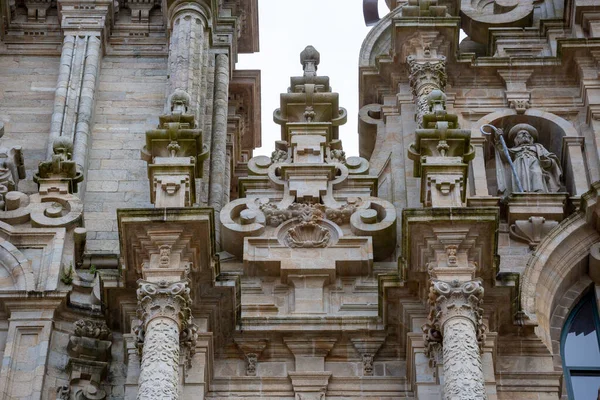 Katedrála Santiaga Compostela Galicie Španělsko Podrobnosti Royalty Free Stock Obrázky