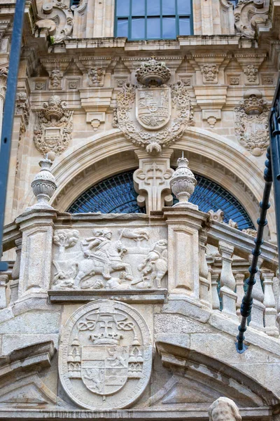 Katedrála Santiaga Compostela Galicie Španělsko Podrobnosti Royalty Free Stock Obrázky