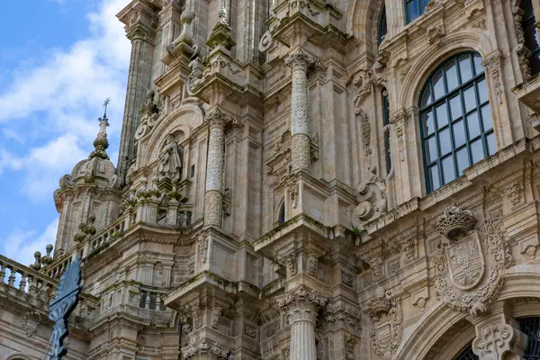 stock image Santiago de Compostela Cathedral - architecture and details