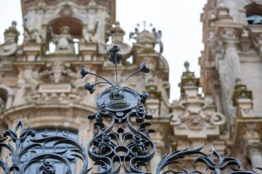 Santiago de Compostela Cathedral - architecture and details clipart