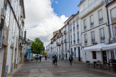 Santiago de Compostela, İspanya, Nisan 2022, sokak manzaralı