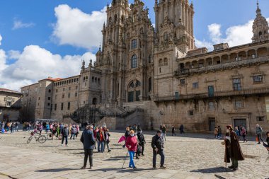Santiago de Compostela, İspanya, Nisan 2022, sokak manzaralı