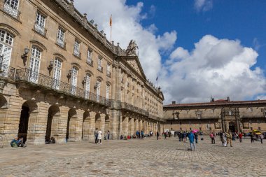 Santiago de Compostela, İspanya, Nisan 2022, sokak manzaralı