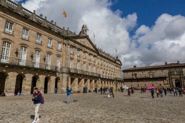 Santiago de Compostela, İspanya, Nisan 2022, sokak manzaralı