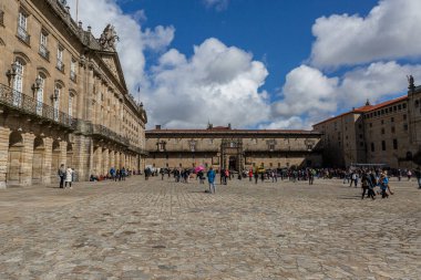 Santiago de Compostela, İspanya, Nisan 2022, sokak manzaralı