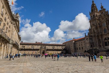 Santiago de Compostela, İspanya, Nisan 2022, sokak manzaralı