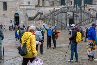 Santiago de Compostela, İspanya, Nisan 2022, sokak manzaralı