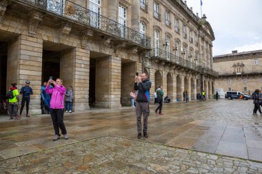 Santiago de Compostela, İspanya, Nisan 2022, sokak manzaralı