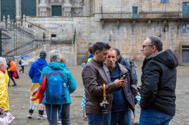 Santiago de Compostela, İspanya, Nisan 2022, sokak manzaralı