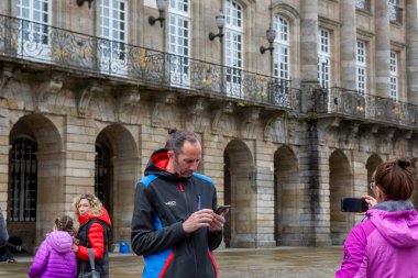Santiago de Compostela, İspanya, Nisan 2022, sokak manzaralı