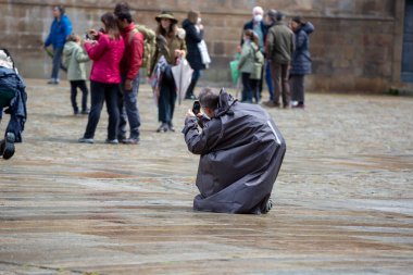 Santiago de Compostela, İspanya, Nisan 2022, sokak manzaralı