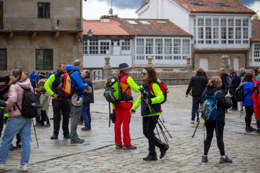 Santiago de Compostela, İspanya, Nisan 2022, sokak manzaralı
