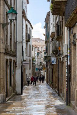 Santiago de Compostela, İspanya, Nisan 2022, sokak manzaralı