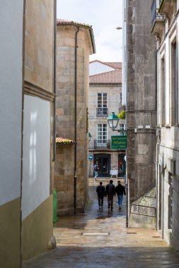 Santiago de Compostela, İspanya, Nisan 2022, sokak manzaralı