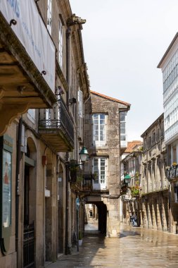 Santiago de Compostela, İspanya, Nisan 2022, sokak manzaralı