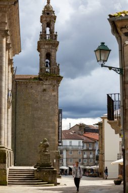 Santiago de Compostela, İspanya, Nisan 2022, sokak manzaralı