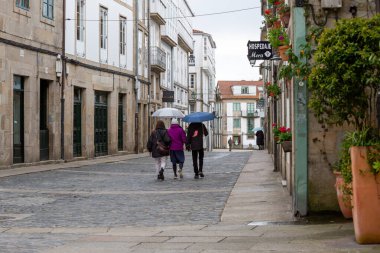 Santiago de Compostela, İspanya, Nisan 2022, sokak manzaralı