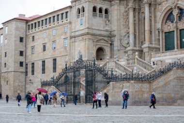 Santiago de Compostela, İspanya, Nisan 2022, sokak manzaralı