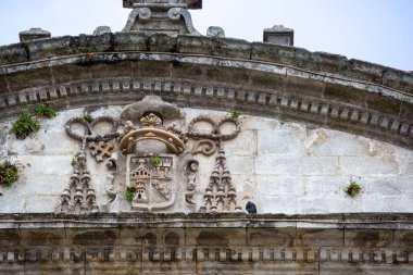 Santiago de Compostela, Galiçya, İspanya sokak manzaralı güzel mimari