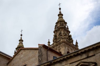 Santiago de Compostela, Galiçya, İspanya sokak manzaralı güzel mimari