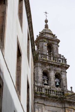 Santiago de Compostela, Galiçya, İspanya sokak manzaralı güzel mimari