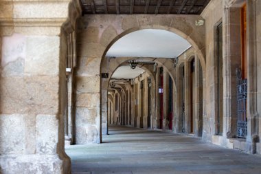 Santiago de Compostela, Galiçya, İspanya sokak manzaralı güzel mimari