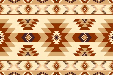 Amerikan yerlilerinin esinlendiği koyu kahverengi ve bej tonlarda kalın geometrik kabile motifleri. Battaniyeler, giysiler ve yeryüzü estetiği olan çeşitli yaratıcı projeler için mükemmel..
