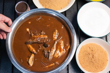 Haşlanmış Fermente balık sosu, Tayland mutfağında geleneksel Tayland yemeği..