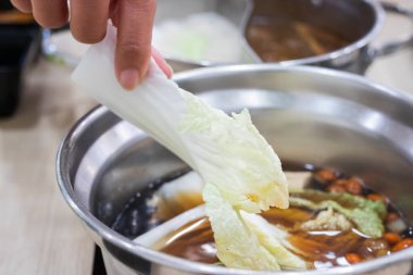Shabu için sebze ve malzemeler